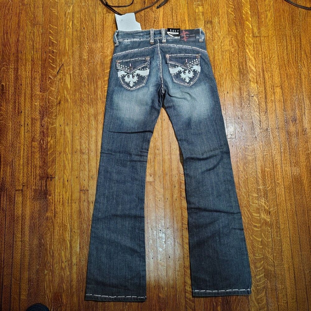 Y2K Inspired Diamond Embellished Bootcut Wmns Jeans Size 7/T531